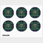 Rose Scottish Clan Tartan & Crest Ronde Sticker (Vel)