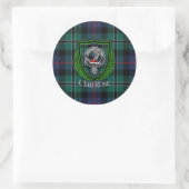 Rose Scottish Clan Tartan & Crest Ronde Sticker (Tas)