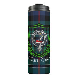 Rose Scottish Clan Tartan & Crest Thermosbeker