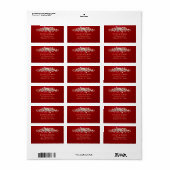 Rose Scroll Retouradres - Rood Etiket (Full Sheet)