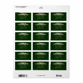 Rose Scroll Retouradres - Smaragd Etiket (Full Sheet)