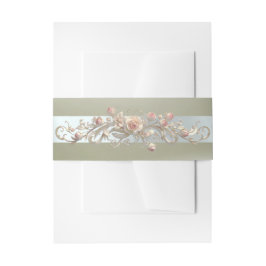 Rose Scroll - Taupe/Zilver Uitnodigingen Wikkel