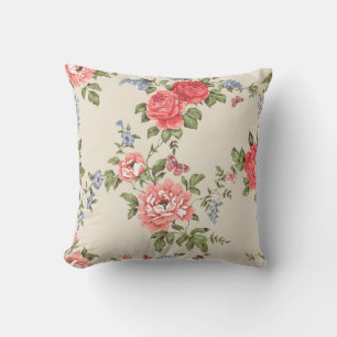 ROSE SEAMLESS PATROON MET BLAUWE BELLENpatroon,f Kussen