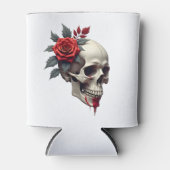 Rose Skeleton Skull Hand Red Flower Rose T-Shirt ( Blikjeskoeler (Voorkant)