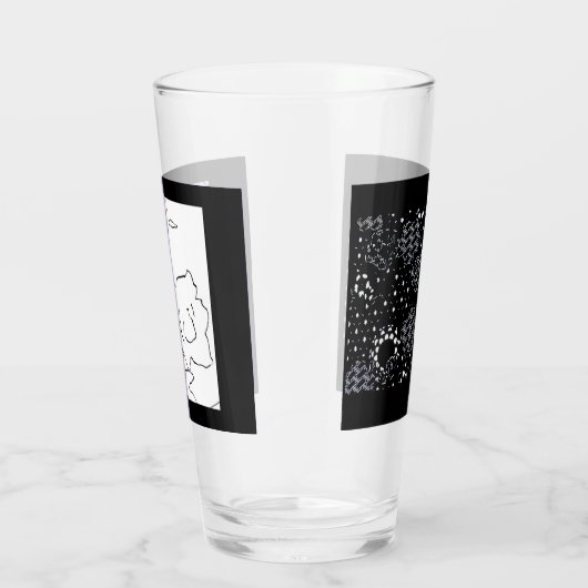 Rose Sketch and Starlight Silkscreen glassware Gla Glas (Rechts)