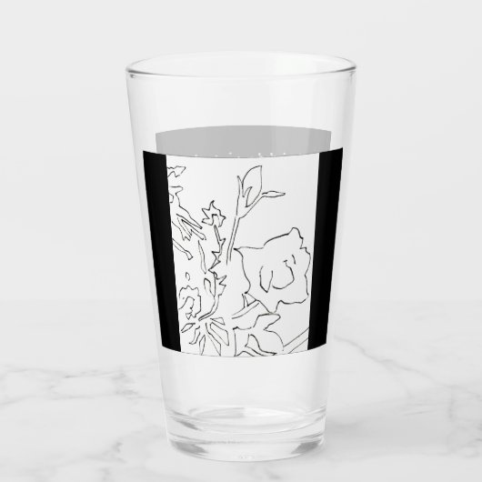 Rose Sketch and Starlight Silkscreen glassware Glas (Achterkant)