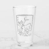 Rose Sketch and Starlight Silkscreen glassware Glas (Achterkant)