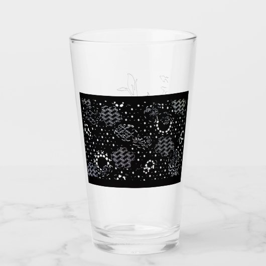 Rose Sketch and Starlight Silkscreen glassware Glas (Voorkant)