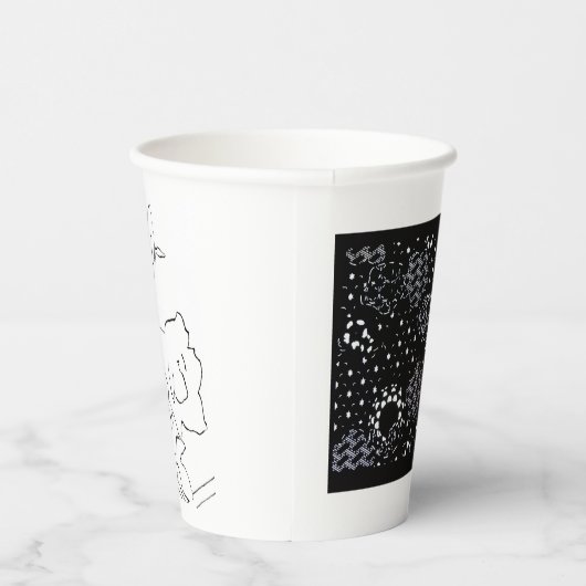 Rose Sketch and Starlight Silkscreen glassware Papieren Bekers (Rechts)