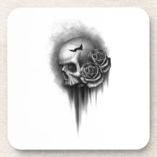 Rose skull bier onderzetter (Voorkant)