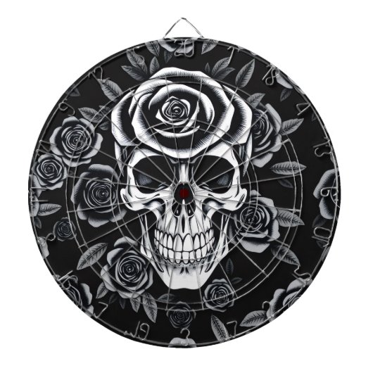Rose Skull Dart Board Dartbord (Voorkant)