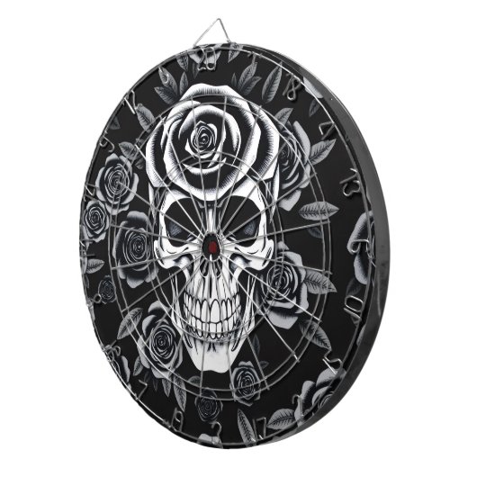Rose Skull Dart Board Dartbord (Voorkant Rechts)