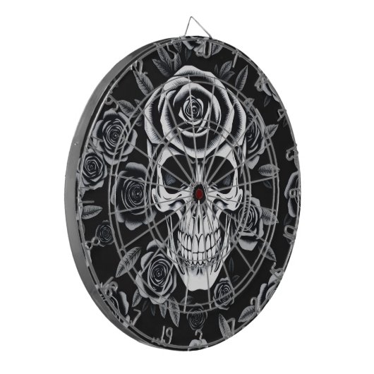 Rose Skull Dart Board Dartbord (Voorkant Links)