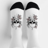 Rose Skull White Socks Sokken (Top)