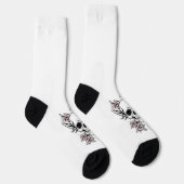 Rose Skull White Socks Sokken (Rechts)