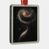 Rose Spiral Galaxies Metalen Ornament (Rechts)