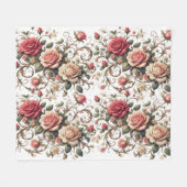Rose Symphony Fleece Deken (Voorkant (Horizontaal))