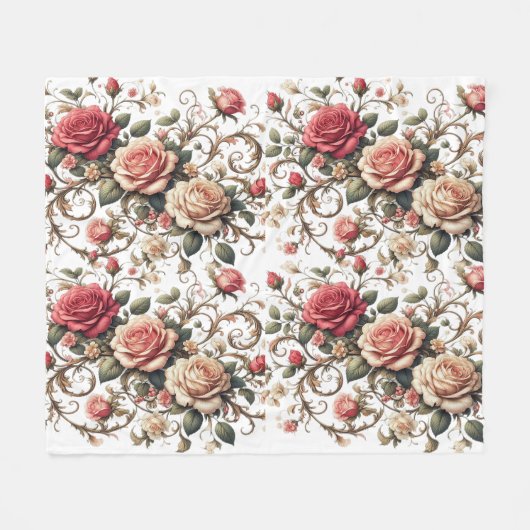Rose Symphony Fleece Deken (Voorkant (Horizontaal))