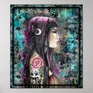 Rose Tattoo Hedendaagse Fantasie Kunst Poster