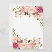 Rose template Invitación para boda floral acuarela Kaart (Achterkant)