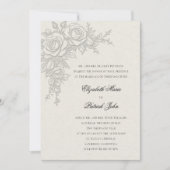 Rose Theme Timeless Ecru Formal Classic Wedding Kaart (Voorkant)