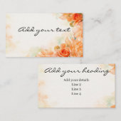 Rose themed sationary or self promotion visitekaartje (Voorkant / Achterkant)