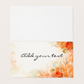 Rose themed wedding place setting card visitekaartje (Buitenkant ongevouwen)