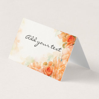 Rose themed wedding place setting card visitekaartje