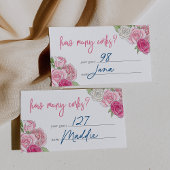 Rosé tuin "Hoeveel kurken" gissen spel Kaart