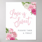 Rosé Tuin "Liefde is Zoet" Favorieten & Verwen Tek Poster (Voorkant)