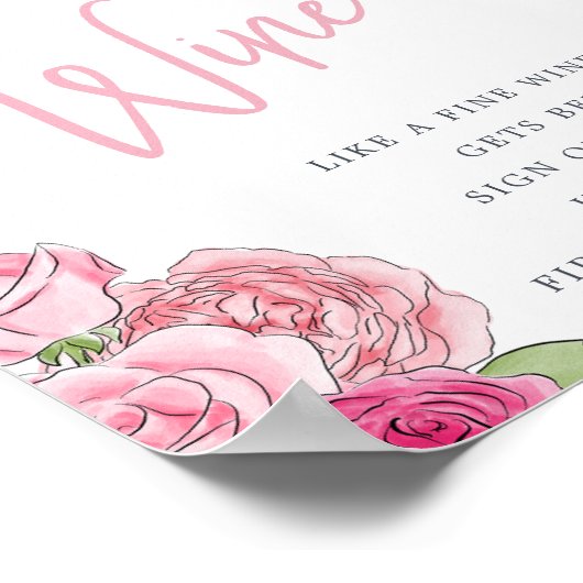 Rosé Tuin "Teken de wijn" Teken Poster (Hoek)