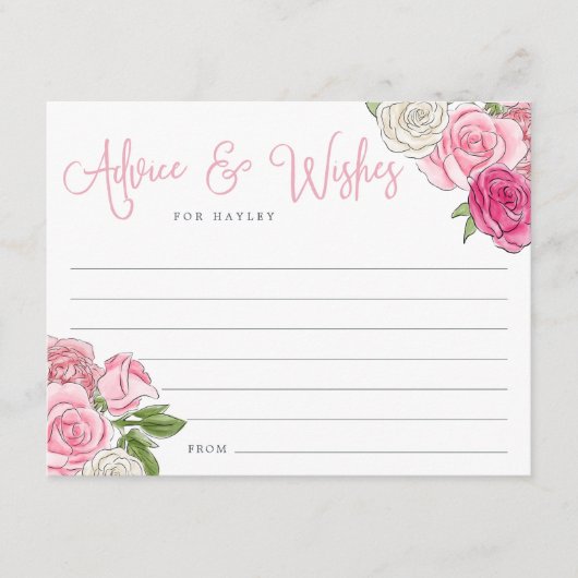 Rosé Tuin Vrijgezellenfeest Advies & Wensen Kaart (Voorkant)