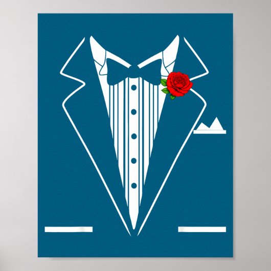 Rose Tuxedo Tux Wedding Prom Costume Party Men Kid Poster (Voorkant)