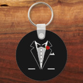 Rose Tuxedo Tux Wedding Prom Costume Party Men Kid Sleutelhanger (Voorkant)