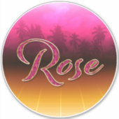 Rose Vorname Name golden pink Aufkleber Sticker (Voorkant)