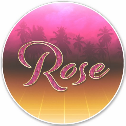 Rose Vorname Name golden pink Aufkleber Sticker (Voorkant)