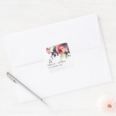 ROSE VROUWVLOEISTELING EN BEDANKT VAN BREEDTE VIERKANTE STICKER (Envelop)
