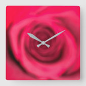 Rose Wall Clock Vierkante Klok (Voorkant)