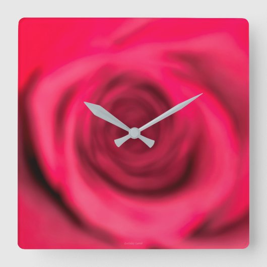 Rose Wall Clock Vierkante Klok (Voorkant)