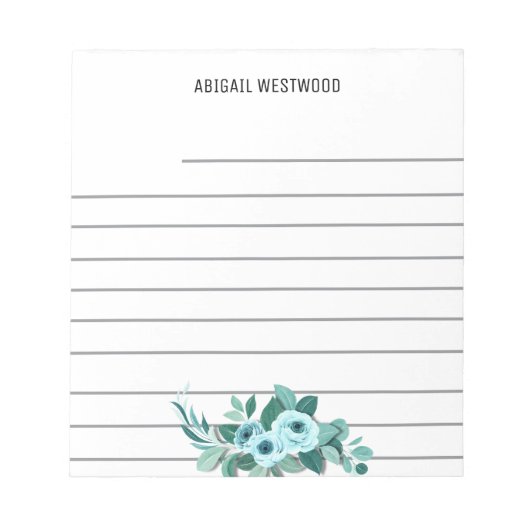 Rose watercolour Mom Personalized Name Notitieblok (Voorkant)