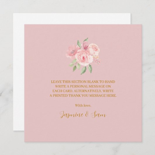 ROSE-waterverf Bedankkaart (Voorkant / Achterkant)