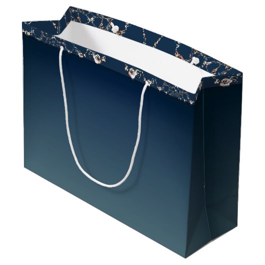 Rose Web op verloop blauwe cadeautas (Achterkant Gekanteld)