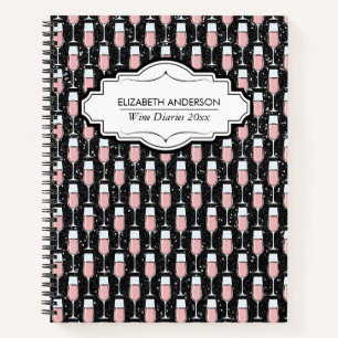 Rose Wijn Patroon - Wijn Diaries Notitieboek