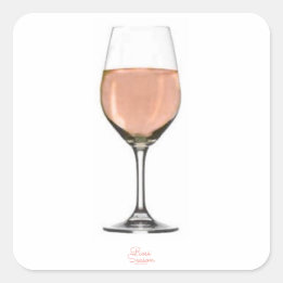 Rosé wijnglas sticker
