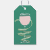 Rosé Wijnglas Wijnmakerij Volwassen Verjaardagsfee Cadeaulabel (Voorkant)