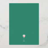 Rosé Wijnglas Wijnmakerij Volwassen Verjaardagsfee Folie Uitnodiging (Achterkant)