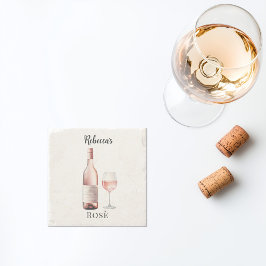 Rosé Wijnliefhebber Onderzetter – Gepersonaliseer