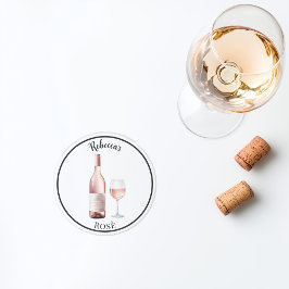 Rosé Wijnliefhebber Onderzetter – Gepersonaliseer