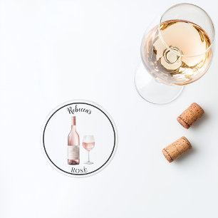 Rosé Wijnliefhebber Onderzetter – Gepersonaliseer