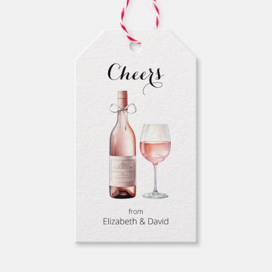 Rosé Wijnliefhebber Proost Op Jou  Cadeaulabel (Voorkant)